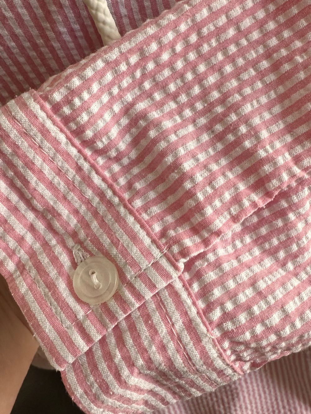Charles River Apparel Pink and White Striped Women's Seersucker Hoodie XXL - Picture 6 of 14